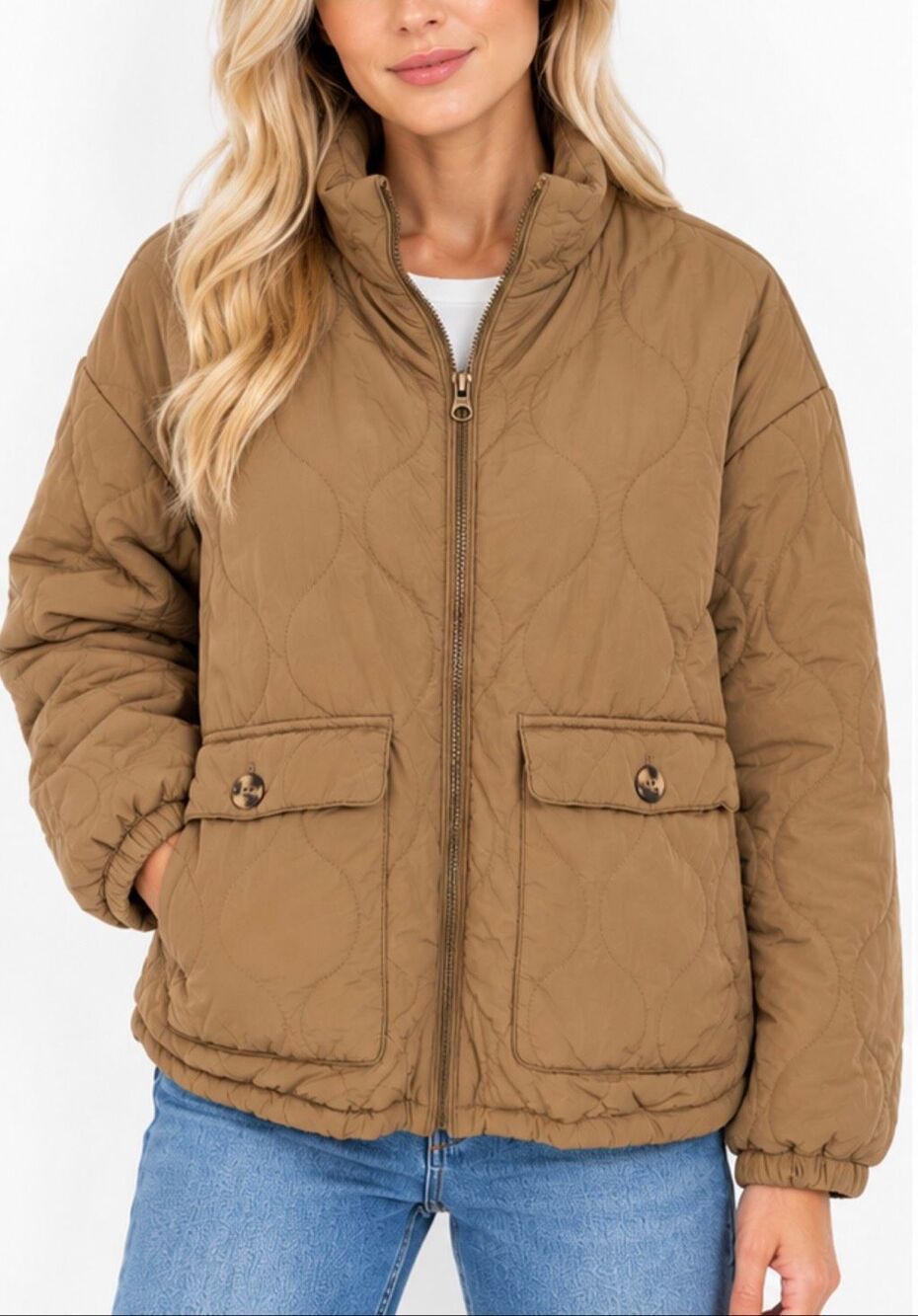 Sonoma tan quilted puffer jacket oversized large